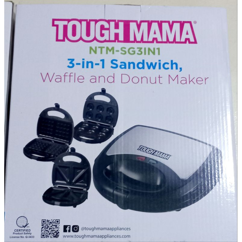 [SOLD] Tough Mama 3in1 Sandwich, Waffle and Donut Maker Shopee