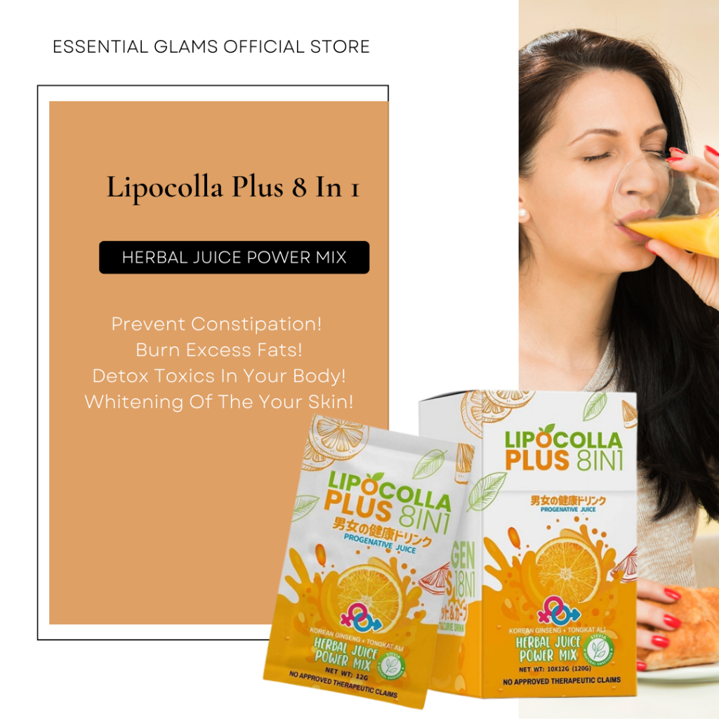 Original LipoColla Plus Slimming 8 in 1 Powdered Orange Juice Be