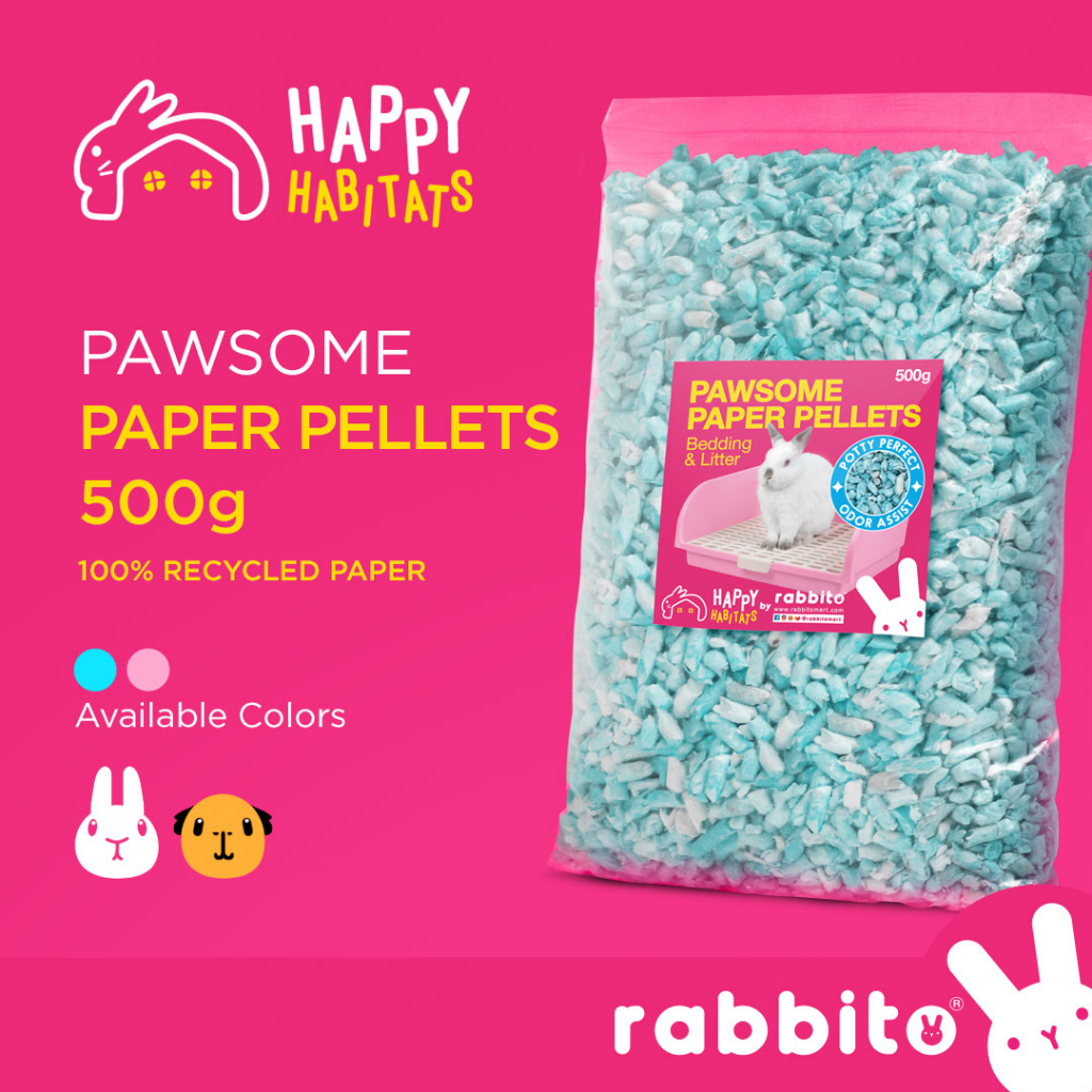 Happy Habitats PAWSOME PAPER PELLETS Litter & Bedding 500g for rabbits