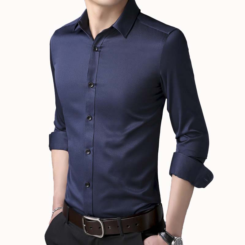 Plain Slim Long sleeve Business Formal Office Suit Shirt | Shopee ...