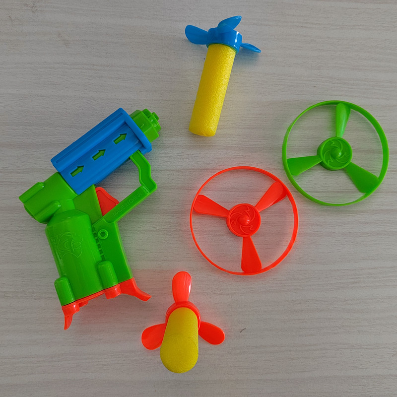 Children's toy gun handactivated launch gyroscopic flywheel soft