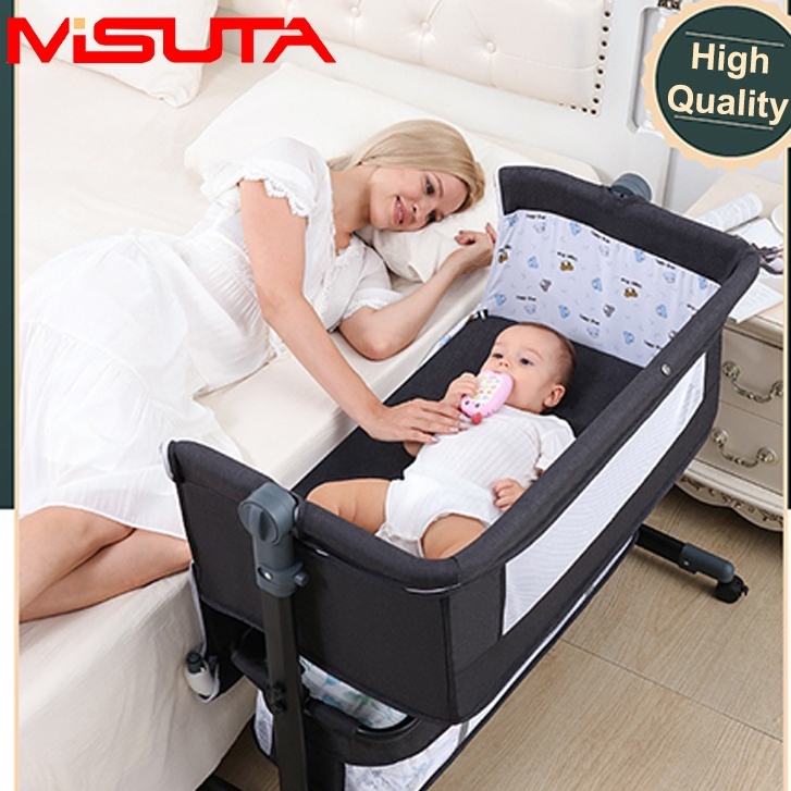 Bassinet store for bed