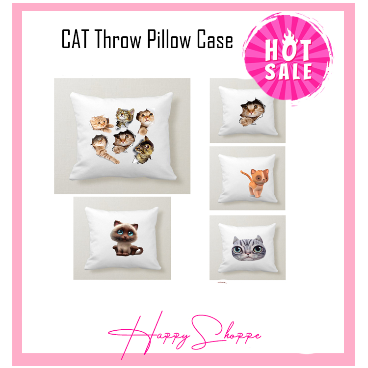 RTW CAT LOVERS Throw Pillow Case Cusion Cover 18x18inchi 1pc Good quality pillow case Shopee