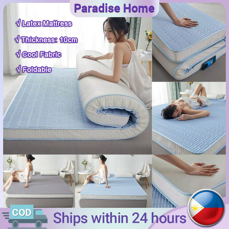 10CM Thicker Latex Mattress Topper Flodable Rebound Cooling Tatami