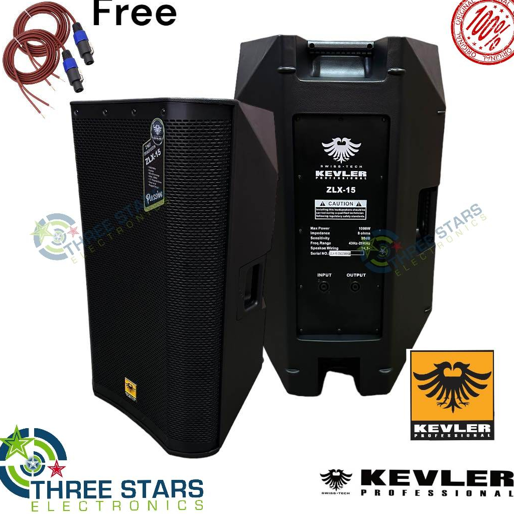 Kevler 2pcs ZLX-15 free 5M speakwire ZLX15 15iches Plastic molded