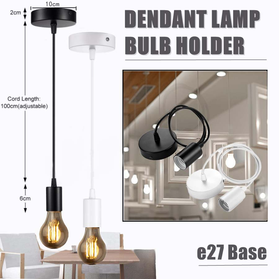 Vintage Edison E27 Pedant Bulb Simple 100cm Retro Style Hanging Socket  Ceiling Light Lamp Holder