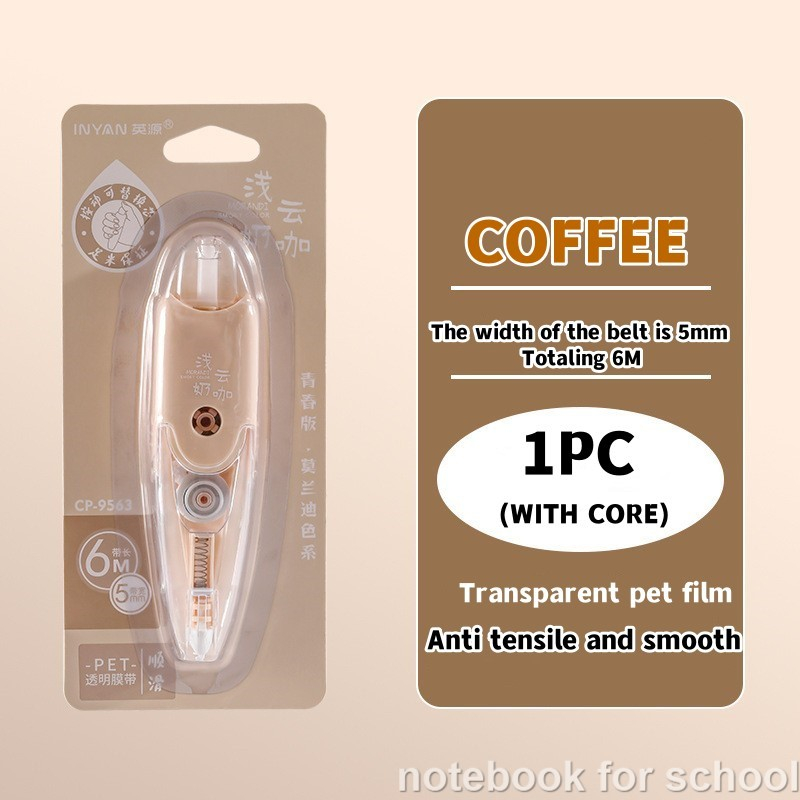 1pc Colorful Push Correction Tape Pen With Replaceable Core, Large Capacity Student Stationery, Random Color | SHEIN - View #2