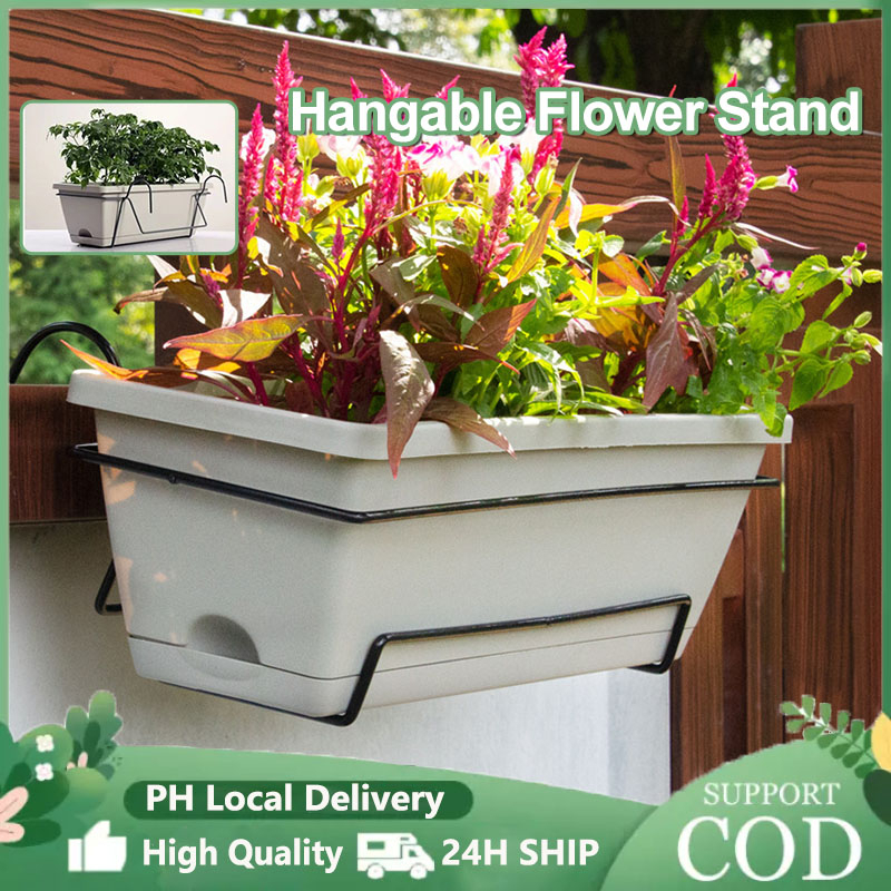 BIPC Hanging Plant Rack Flower Rack with Pot And Bracket Railing