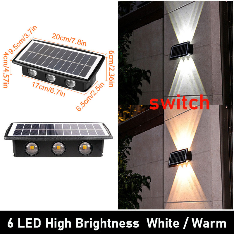 Onefire Solar Wall Light Outdoor Waterproof 6led Wall Lamp Solar Wall 