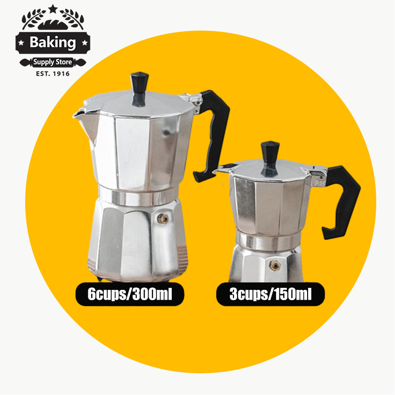 Moka Pot Espresso Coffee Maker Machine Aluminum Percolator Brewer Kitchen Appliances 36 Cups 8004