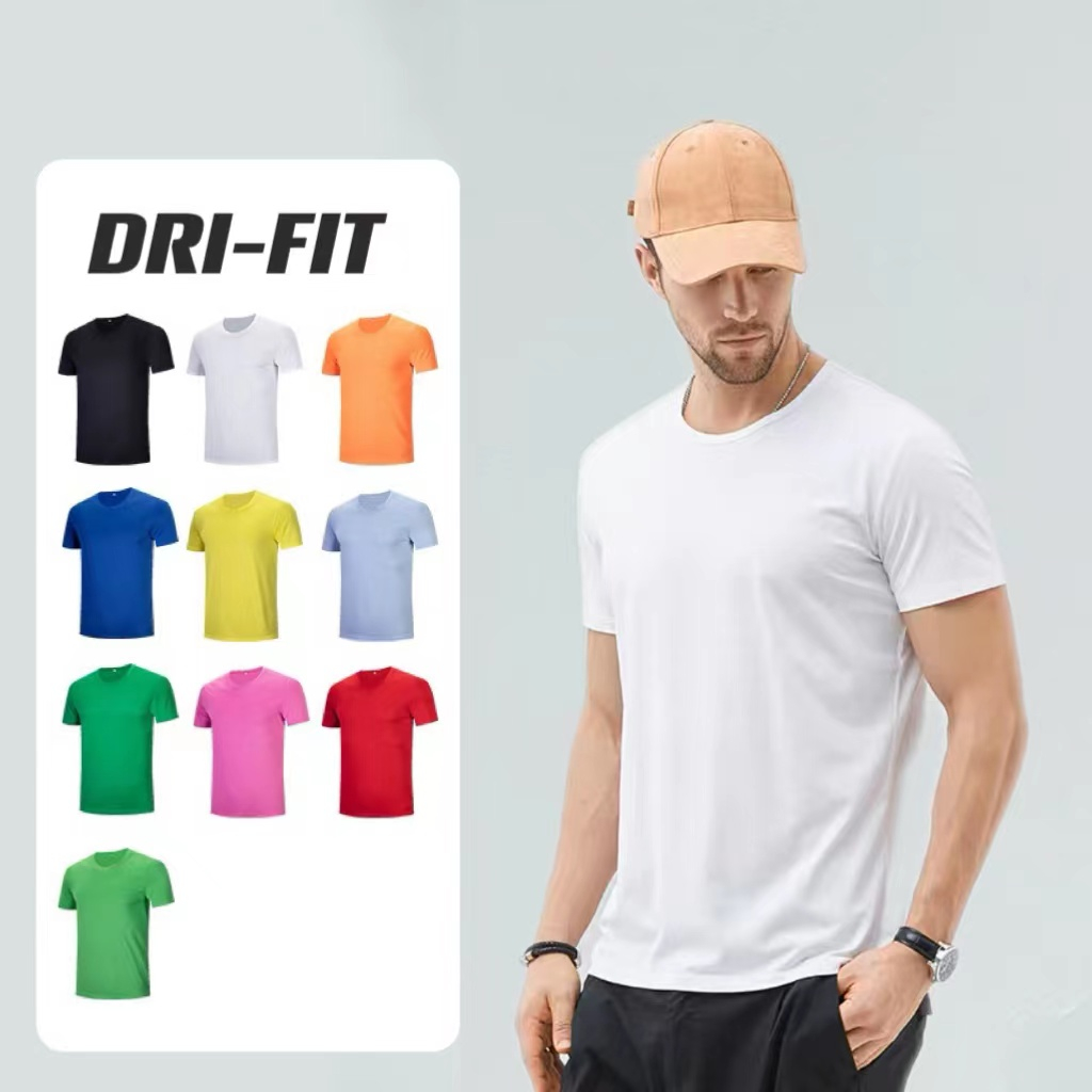 simple drifit t shirt Men & Women American size Plain 7color top men s ...