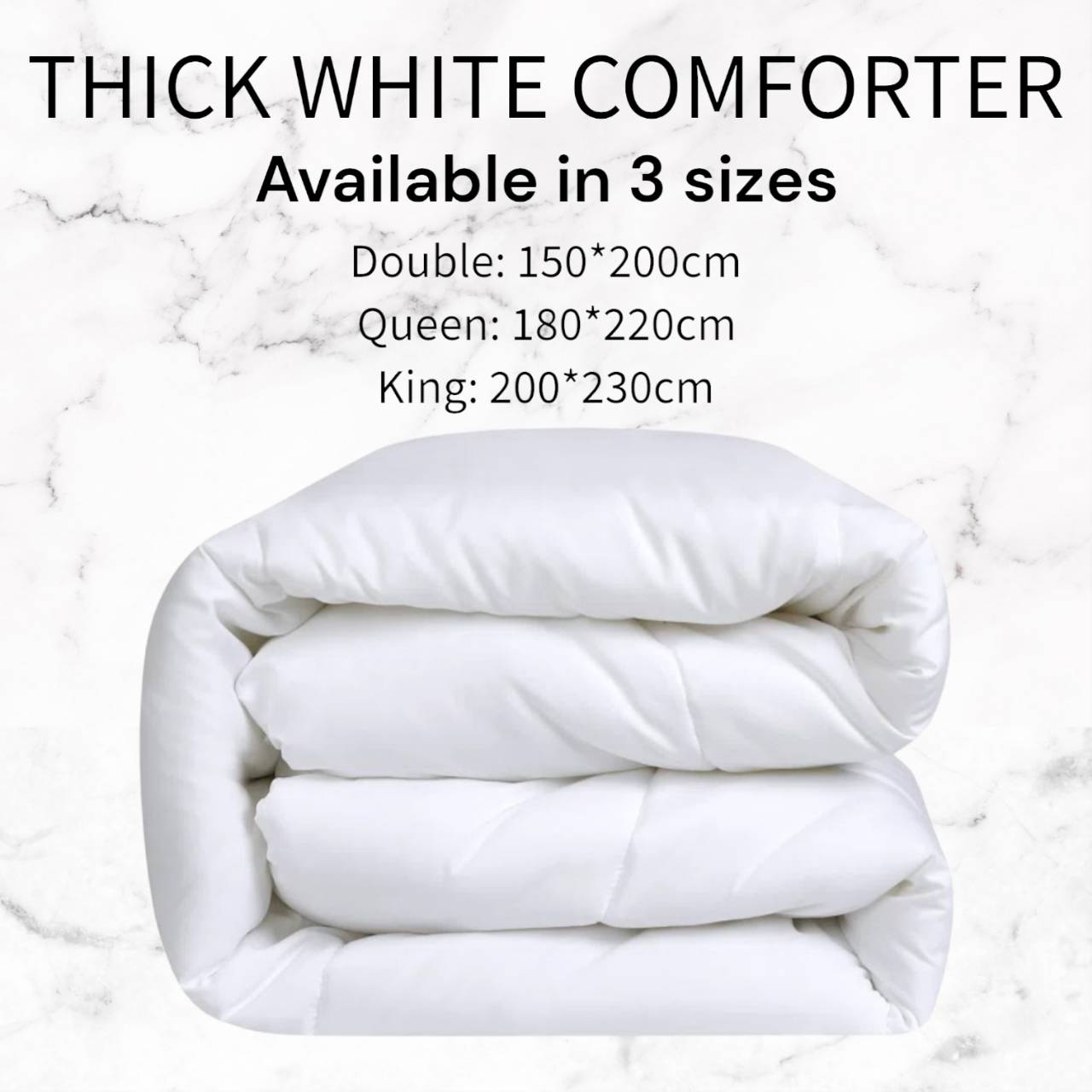 PLAIN WHITE THICK COMFORTER (DOUBLE, QUEEN, KING) Shopee Philippines