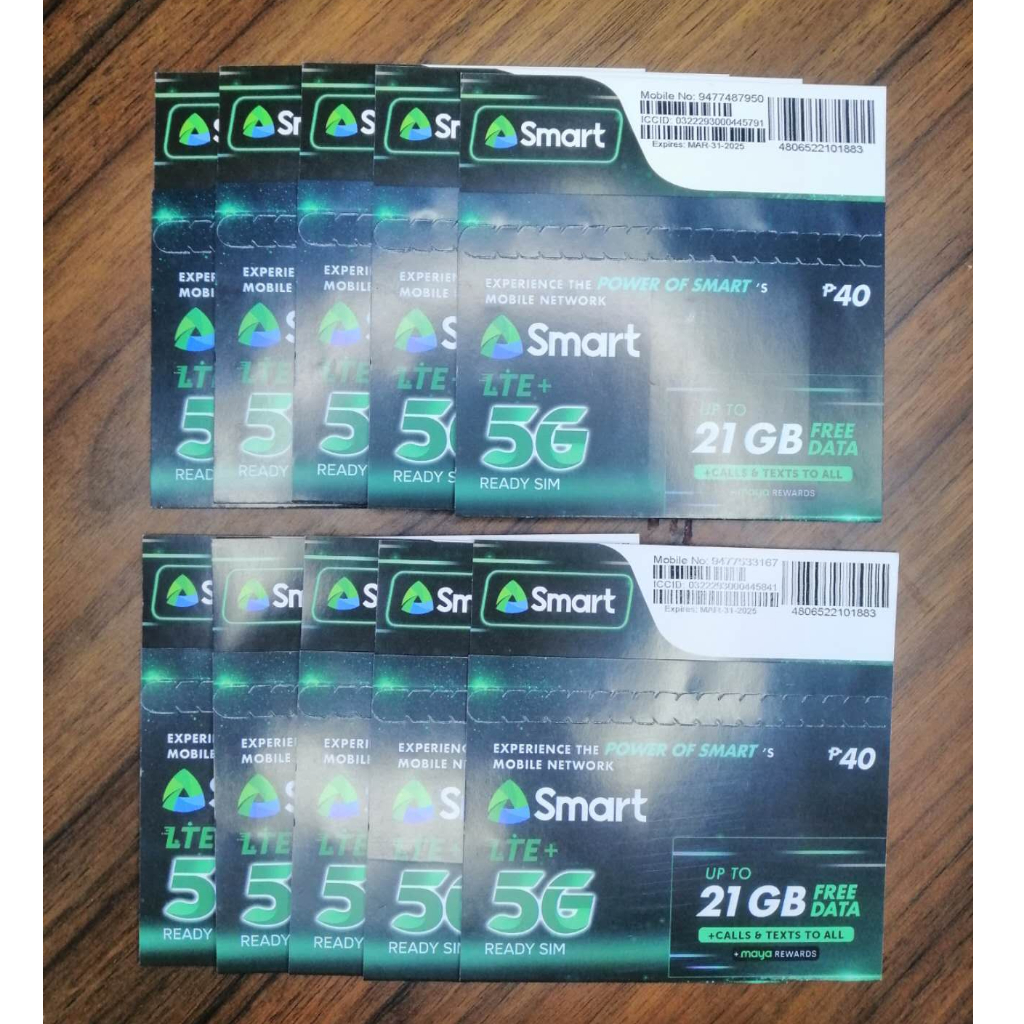 10pcs Smart 5G LTE Ready Sim Card | Shopee Philippines
