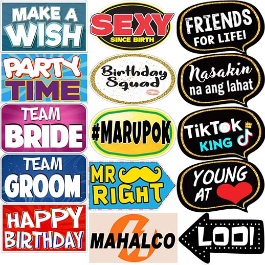 All time Photobooth props on 1.5mm sintraboard | Shopee Philippines