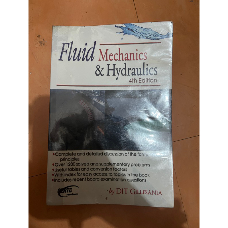 Fluid Mechanics and Hydraulics 4th Edition by Gillesania Shopee