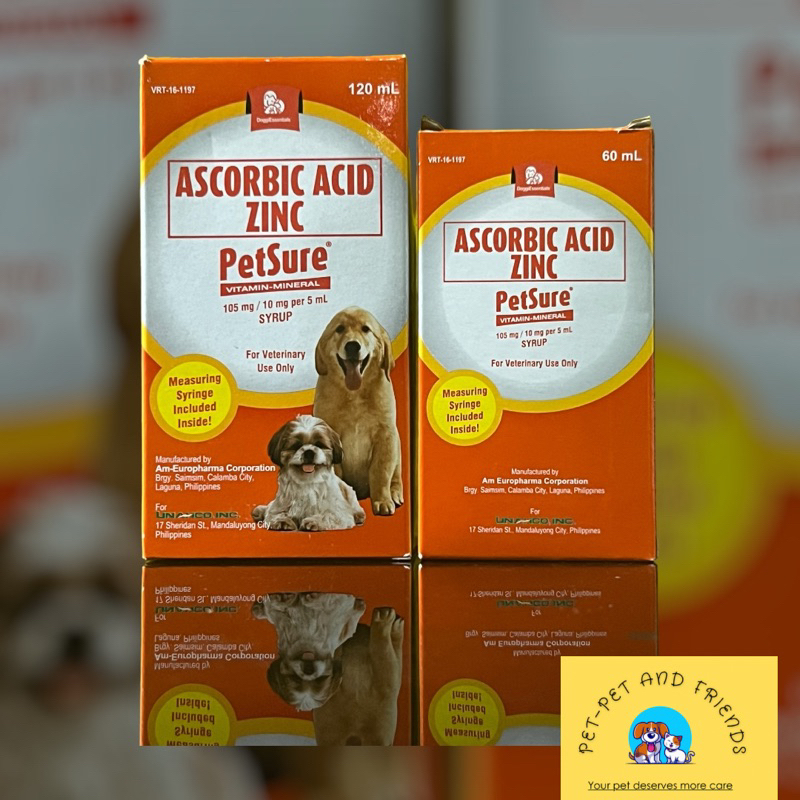 PetSure Ascorbic Acid Zinc 60ML / 120ML Shopee Philippines