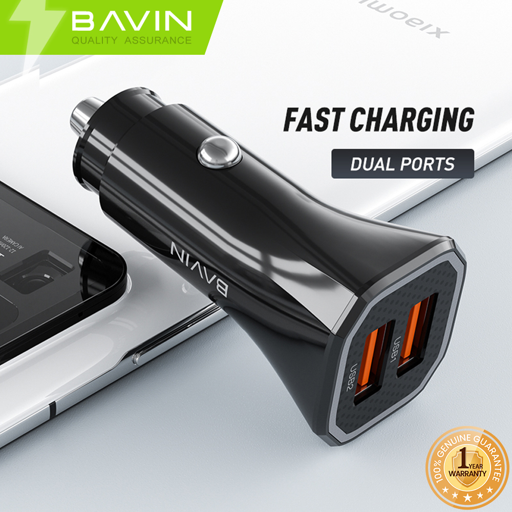 BAVIN PC897 Car Charger Dual USB Port Fast Charging For Various Mobile