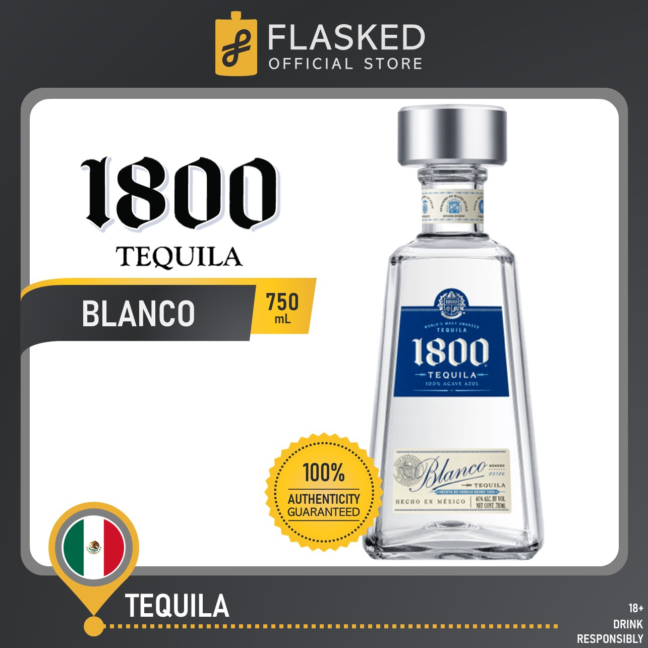 1800 Blanco Tequila 750mL | Shopee Philippines