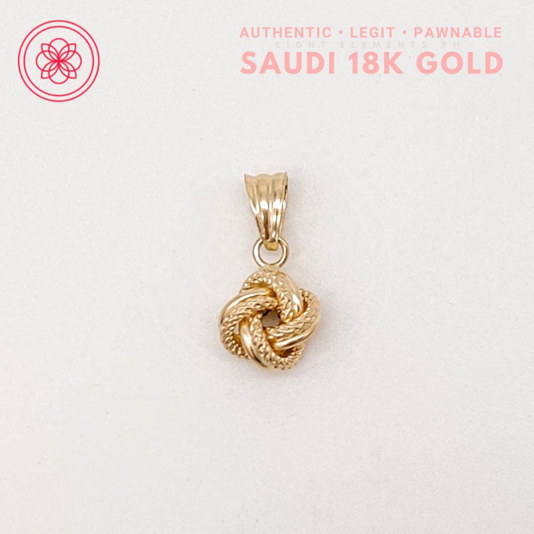 Cod Pawnable K Legit Original Pure Saudi Gold Frosted Knot Pendant Shopee Philippines