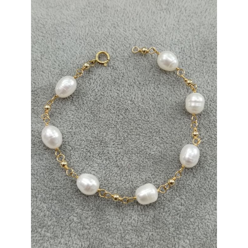 Palawan fresh water pearl bracelet 10k gold filled | Shopee Philippines