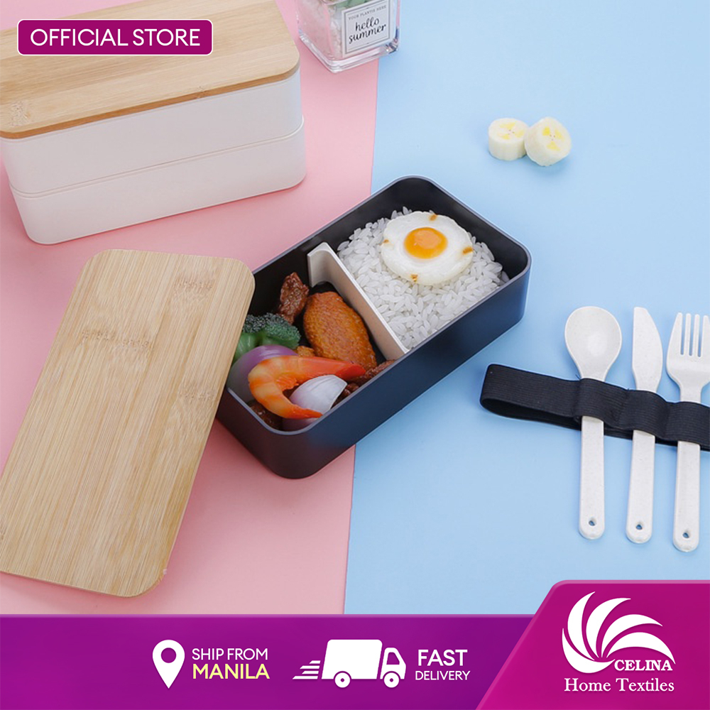 Celina Lunch Box with Spoon & Fork and Divider Bento Box Shopee Philippines