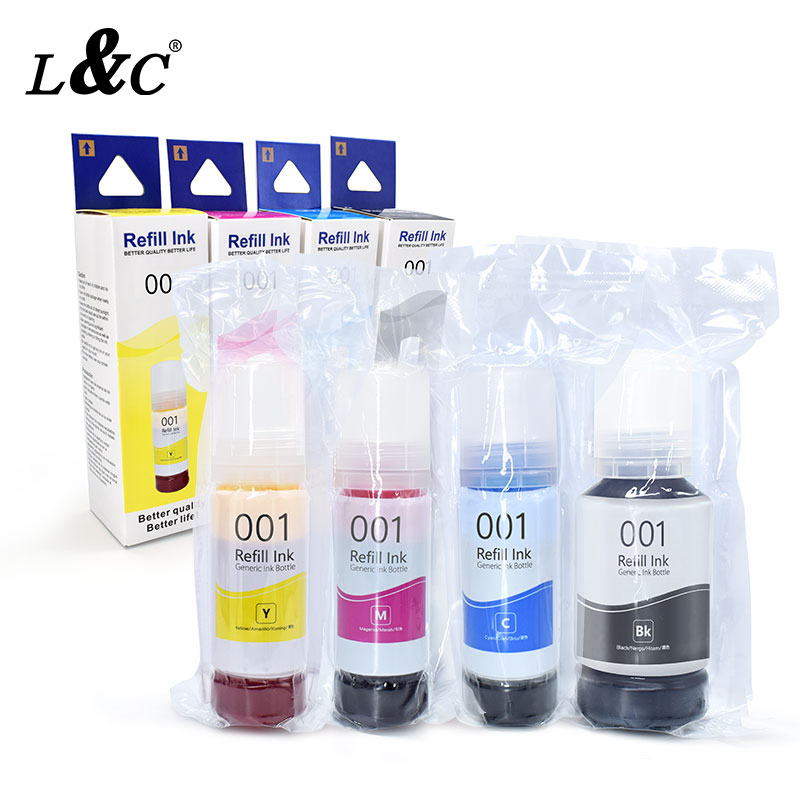 L&C 001 Ink Refill Set Premium Compatible for Epson Printer L4150 L4160 ...