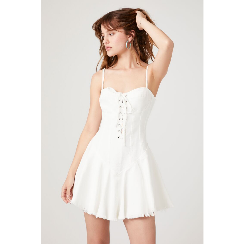 Forever 21 Women's Lace-Up Corset Mini Dress | Shopee Philippines