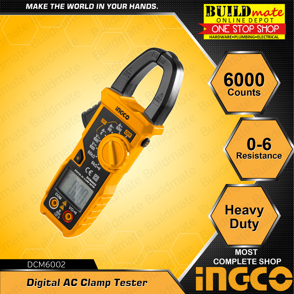 BUILDMATE Ingco Digital Clamp Meter Tester AC 2000C 6000C Current