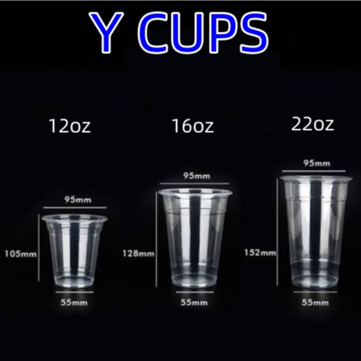 Milktea Cups Plastic Cups / Milk tea Cups Plain 95MM Y Cup (100 pcs