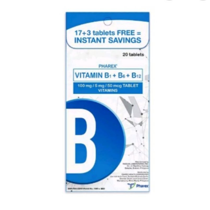 PHAREX Vitamin B1+B6+B12 PROMO Tipid Pack 17+3 Tablets