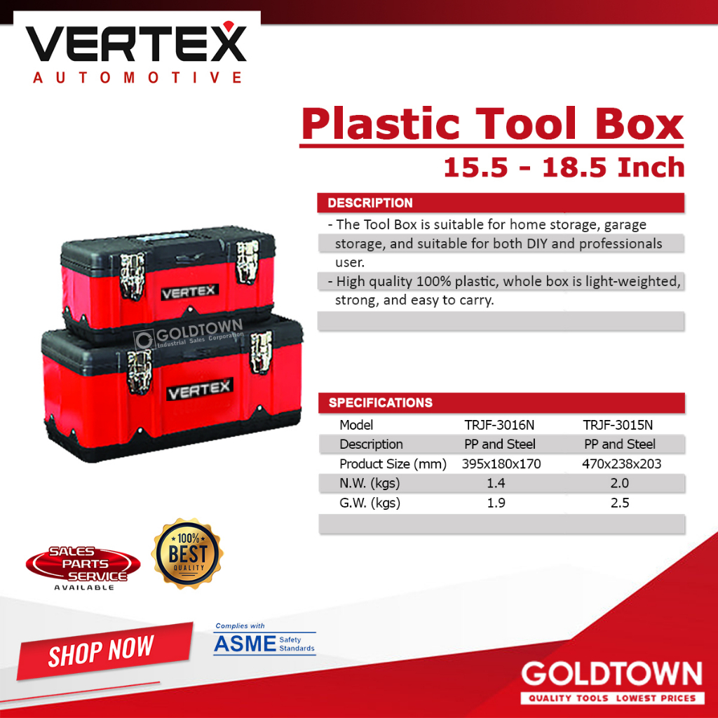 VERTEX Plastic Tool Box Original Shopee Philippines