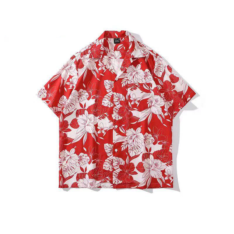 MOSO Hawaiian Polo Men's Short Sleeve Beach Floral Polo Beach Shirt ...