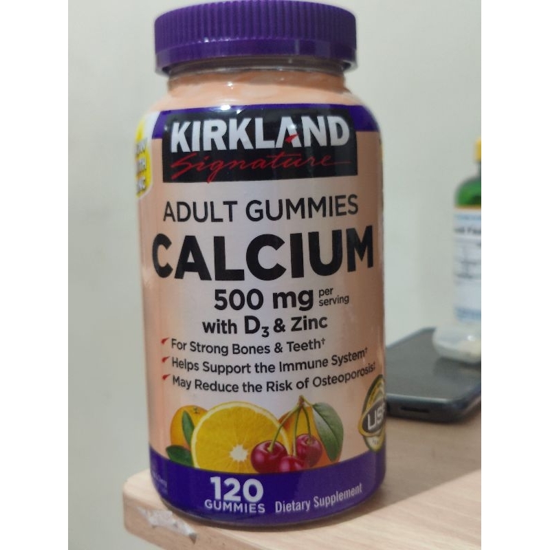 Kirkland adult Calcium 500mg vitamin d3 1000iu ZINC 120 gummies bone
