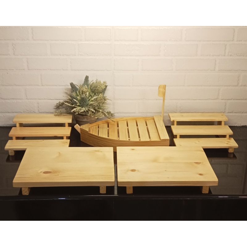WOODEN SUSHI SET/SUSHI TRAY/RUSTIC/AESTHETIC/MULTIPURPOSE/ with Engrave ...