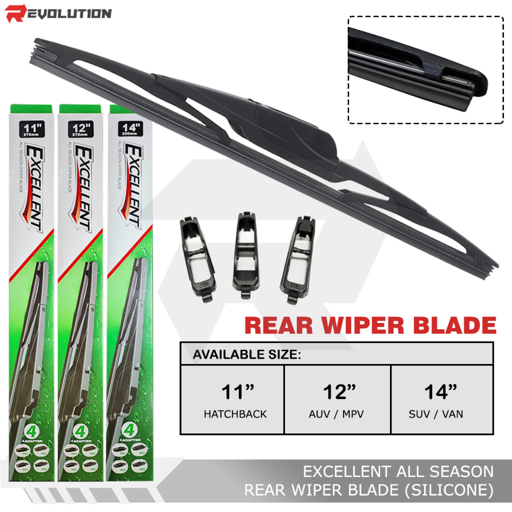 Universal Excellent REAR Wiper Blade All Season SILICONE Car wiper ...