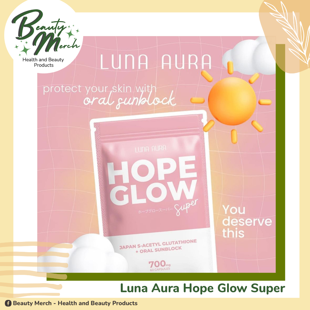 Luna Aura Hope Glow Glutathione With Oral Sunblock Mg Super Biggie Caps Cod Shopee