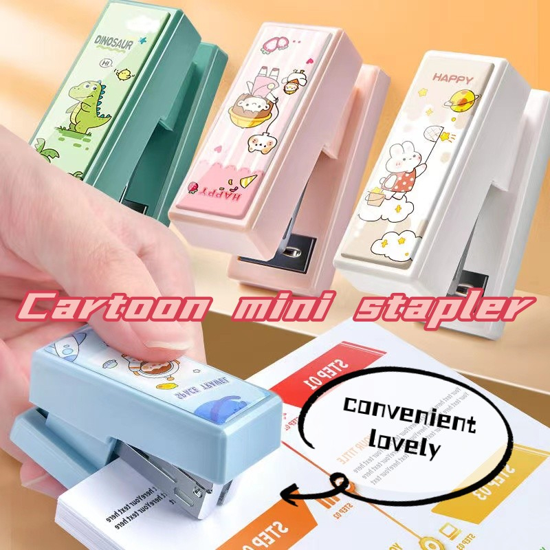 Cartoon Cute Mini Stapler Pupil Portable Small Set Children's Learning ...