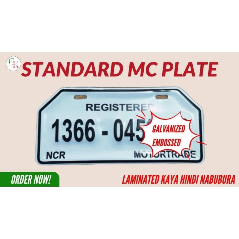 Standard Temporary MC Plate Shopee Philippines