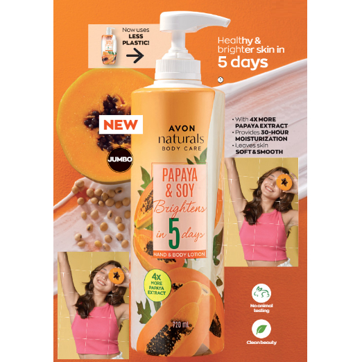 Avon Papaya Soy Milk Hand and Body Lotion Jumbo 720mL Shopee Philippines