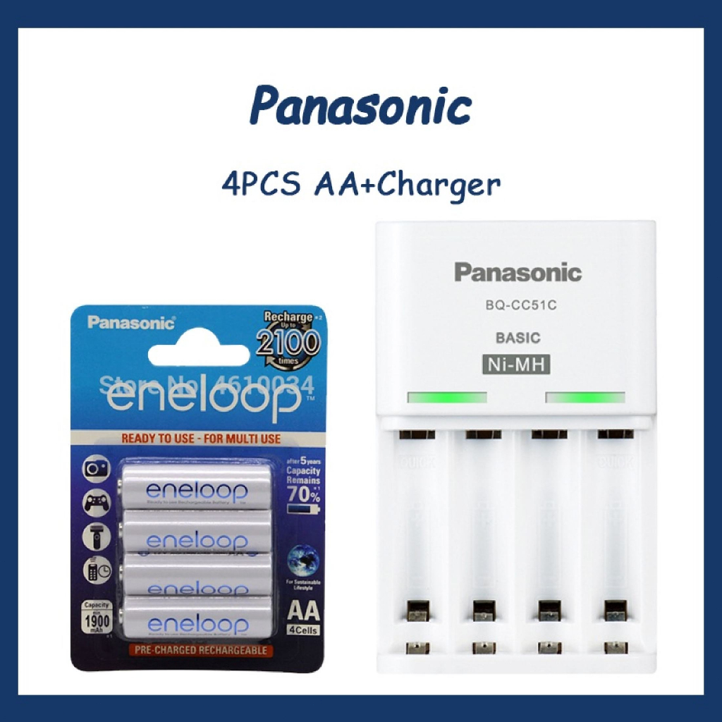 Original Panasonic Eneloop Charger Bq Cc51 With 4 Slot Aa Aaa