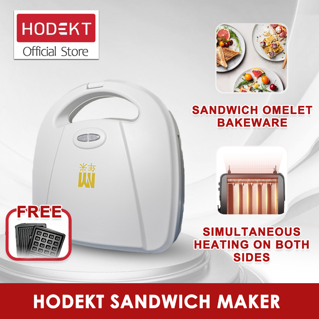 HODEKT 2 in 1 Waffle Maker Electric Sandwich Maker MultiFunctional