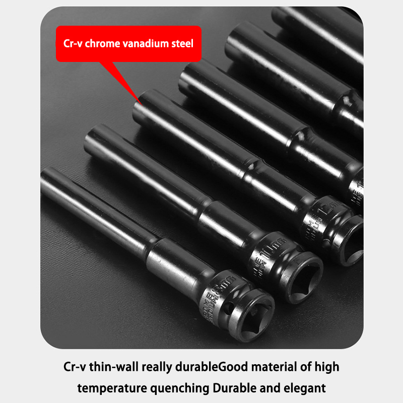 8mm/10mm CR-V Hexagonal Socket Extended Electric Bit Hex Socket Set ...