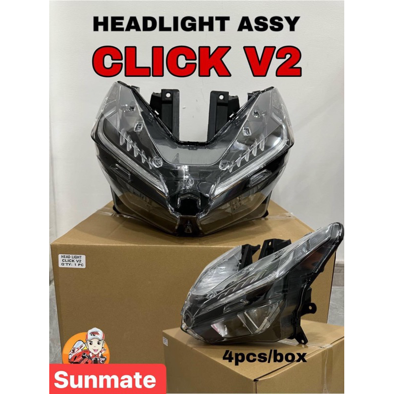 HEADLIGHT ASSEMBLY CLICK V2 GAME CHANGER | Shopee Philippines