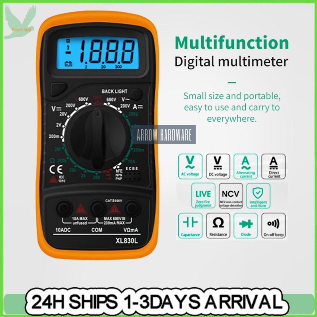 [Upgraded Version] Digital Multimeter XL830L Volt Meter Ammeter ...
