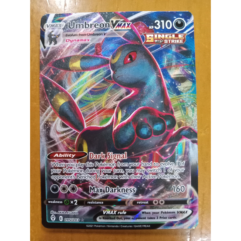 Umbreon VMAX Ultra Rare 095/203 Pokemon TCG Standard English (Evolving ...