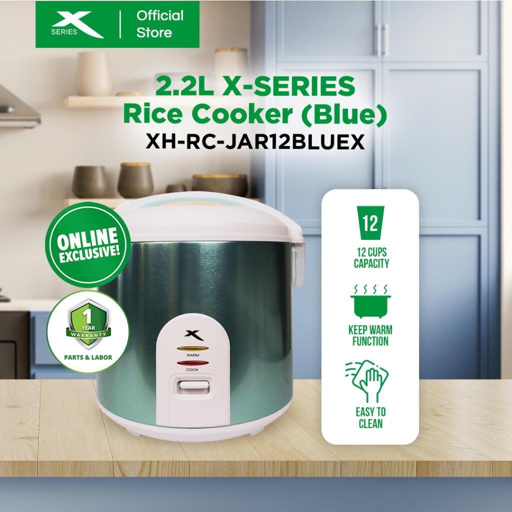 X-SERIES Rice Cooker Jar Type with Keep Warm Function (BLUE) | Shopee ...