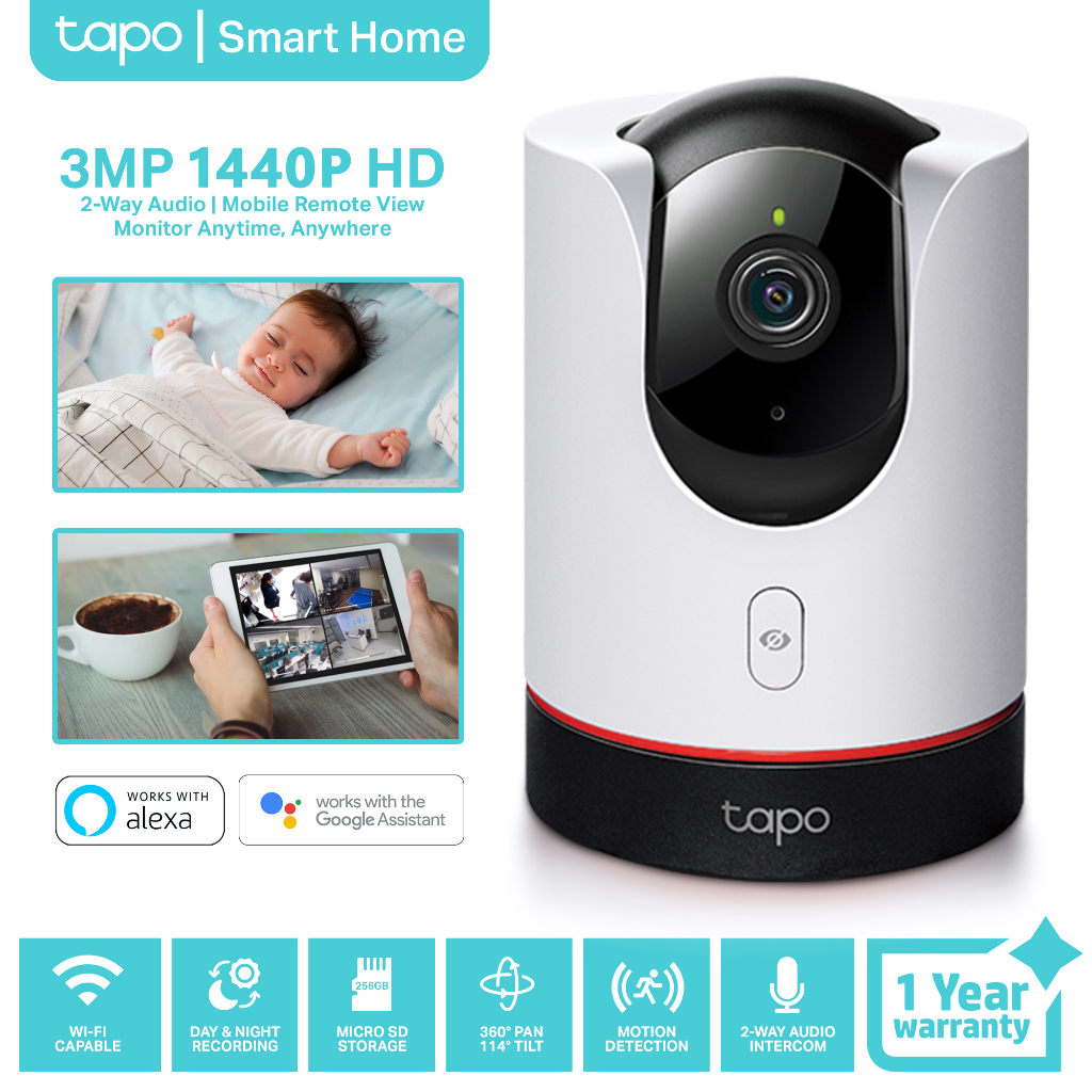 Tp Link Tapo C225 2k Qhd Indoor Pan/Tilt Ai Home Security Wifi Camera ...