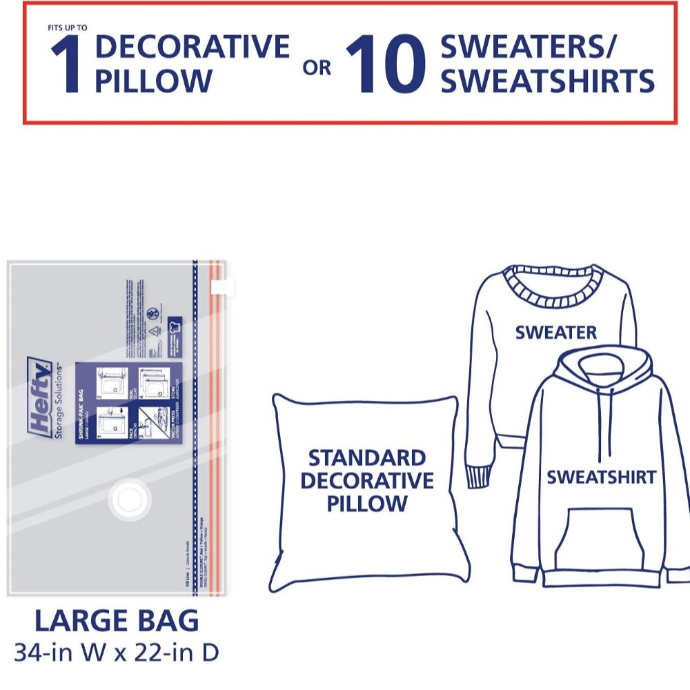 Hefty storage bags for clothes deals