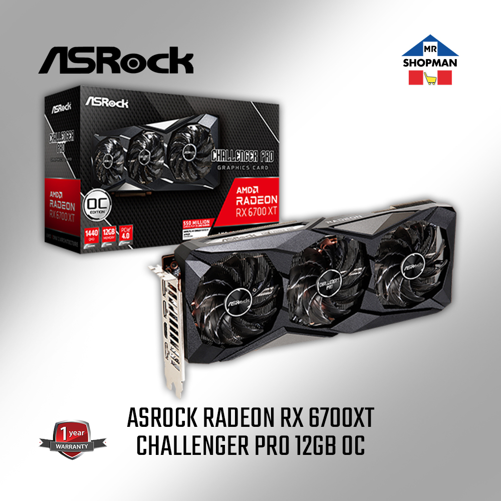 Asrock Radeon RX 6700XT Challenger Pro OC 6700 xt Video Graphics Card ...