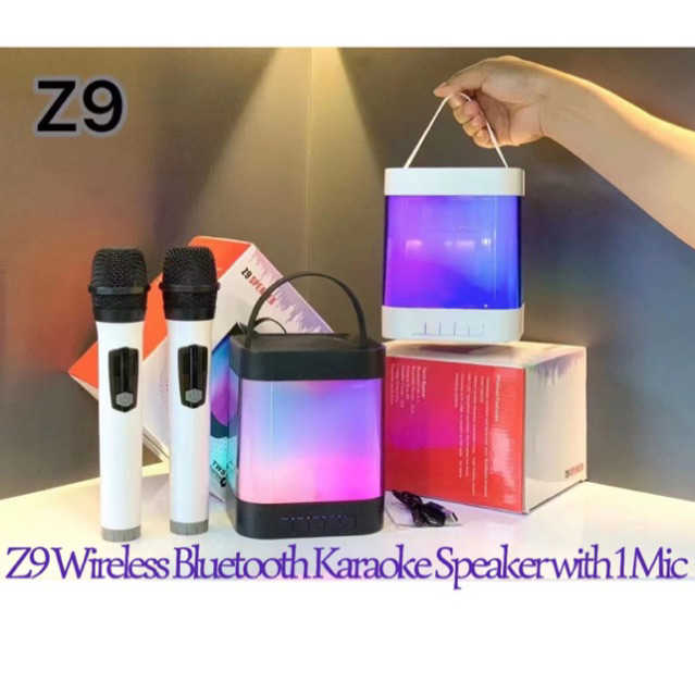 Z9 Wireless Bluetooth Karaoke Speaker with 1 Microphone with RGB Light